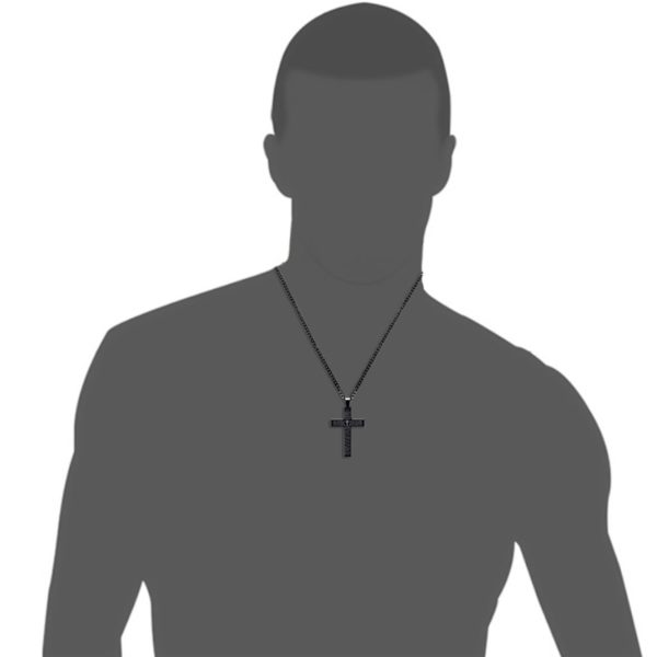 Titanium Scripture Cross Necklace - Image 6