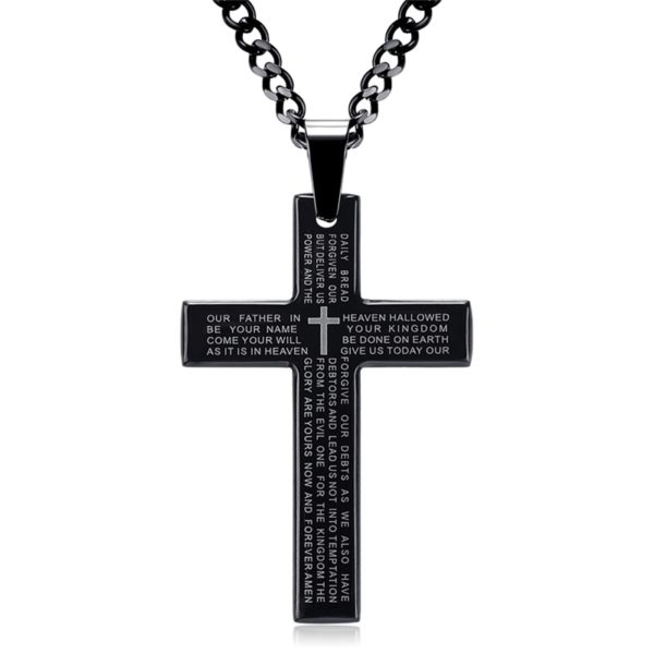Titanium Scripture Cross Necklace