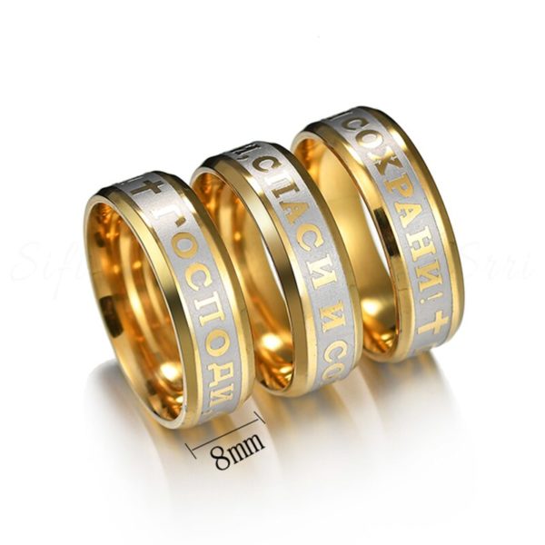 Stainless Steel Jesus Cross Ring Russian - Image 2