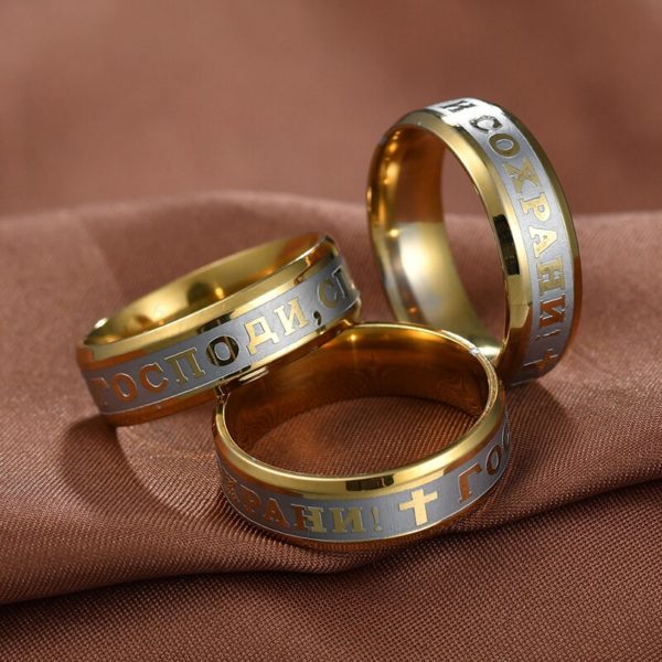 Stainless Steel Jesus Cross Ring Russian - Image 4