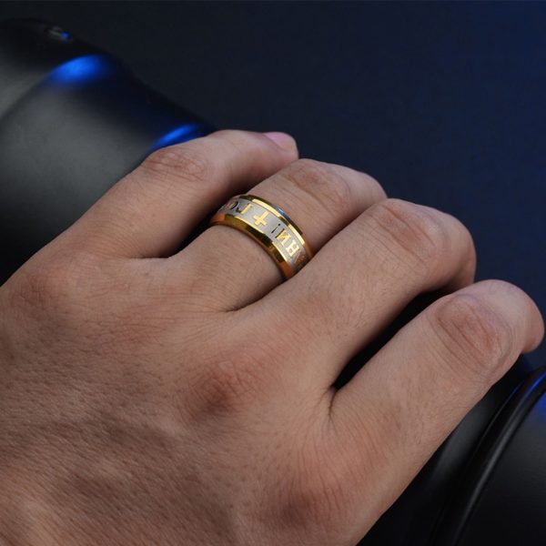 Stainless Steel Jesus Cross Ring Russian - Image 5