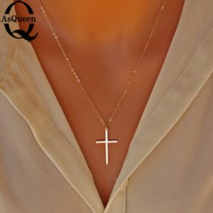 Small Gold Cross Pendant Necklace