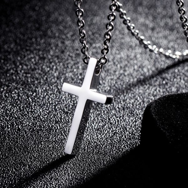 Titanium Steel Cross Minimalist Necklace - Image 3