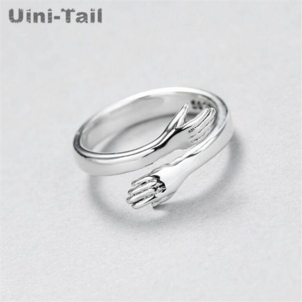 925 sterling silver love hug ring - Image 2