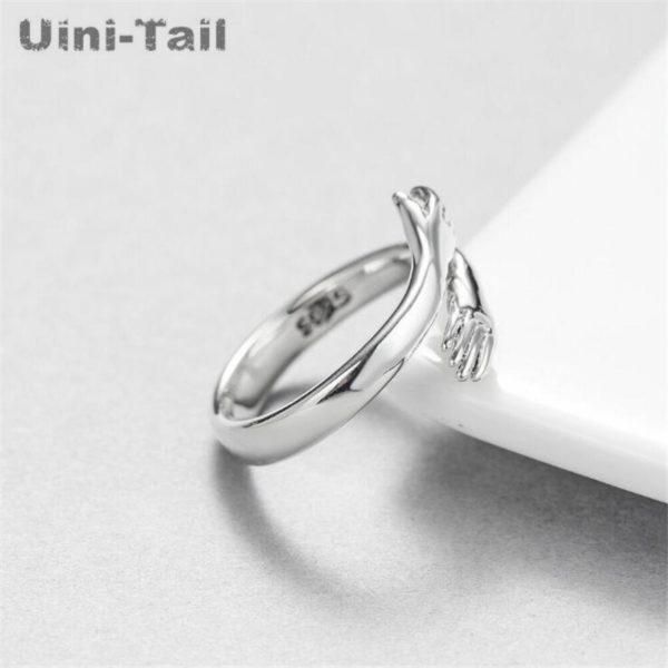 925 sterling silver love hug ring - Image 3