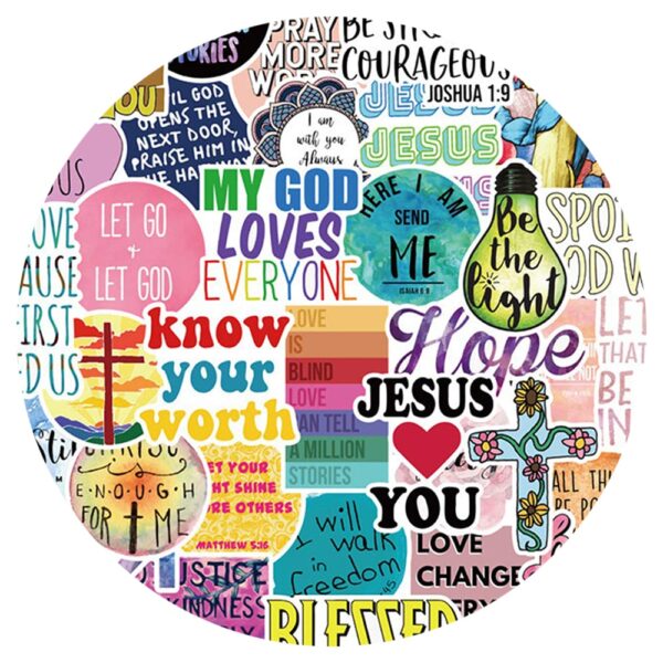 50PCS Jesus Christians Religion Sayings Stickers - Image 5