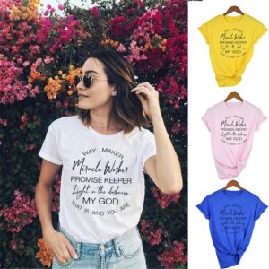 My God Christian Print T Shirt