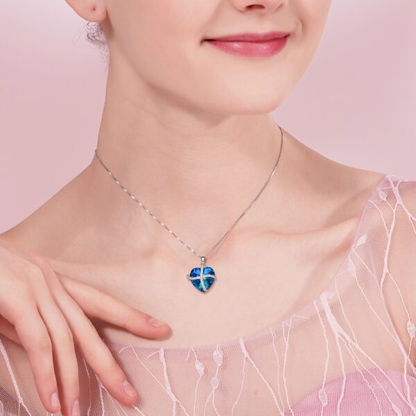 Heart Pendant Necklace with Purple Crystal from Swarovski - Image 5