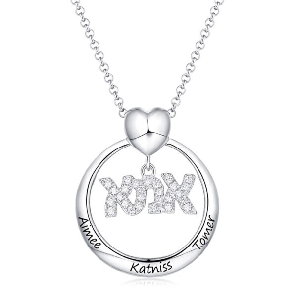 Customizable Women Engraved Hebrew Name Necklace Perfect Present for Mom Special Mother - Image 2