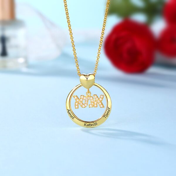Customizable Women Engraved Hebrew Name Necklace Perfect Present for Mom Special Mother - Image 5