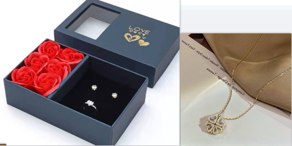 Retro Magnetic Folding Heart Shaped Four Leaf - Image 10