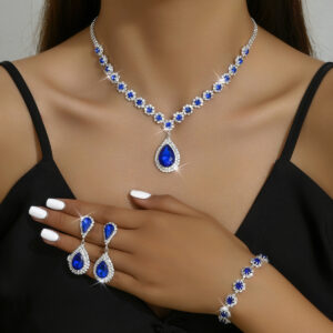 Bridal Jewelry Suit Necklace Ear Stud Bracelet