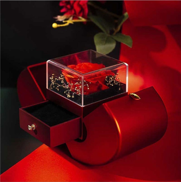 Box Red Apple Christmas Gift Necklace Eternal Rose - Image 2