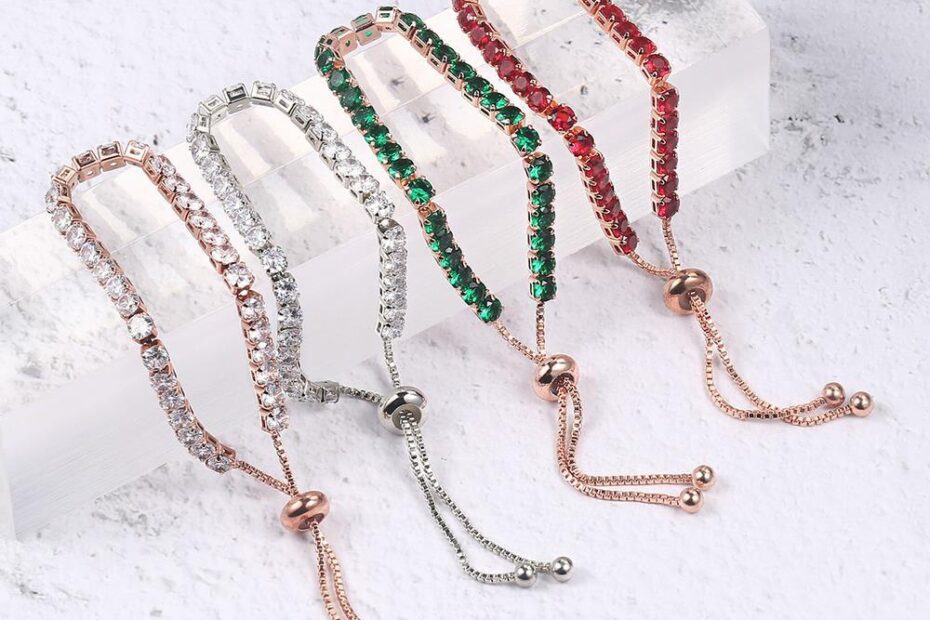 Round Zircon Single Row Full Diamond Tennis Bracelet