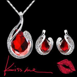 3-Piece Rhinestone Necklace & Earrings Set