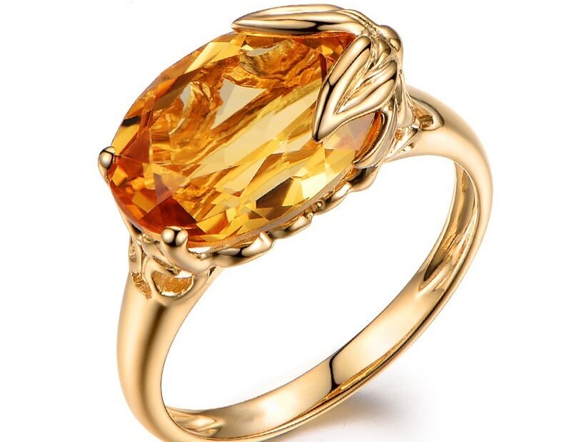 Citrine Gemstone Engagement Ring