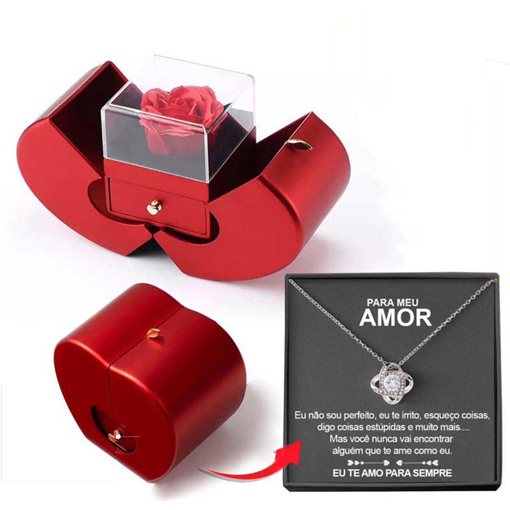 Box Red Apple Christmas Gift Necklace Eternal Rose - Image 7