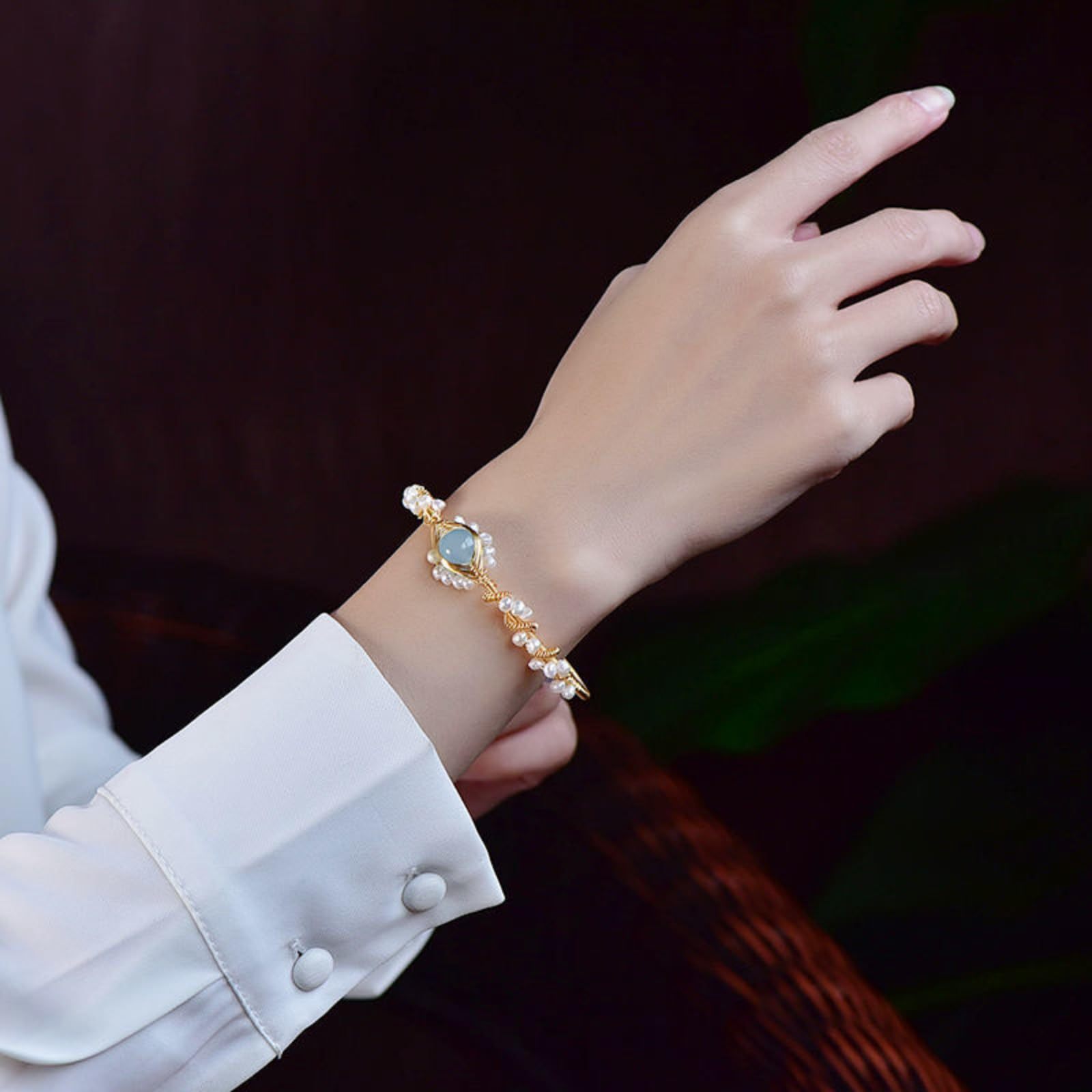 Pearl Bracelets Gold Plating Pearl Bracelet Gold - Image 2