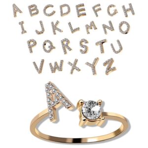 Adjustable 26 Initial Letter Ring Simple Elegant