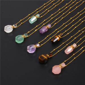 Crystal Perfume-Bottle Pendant Necklace