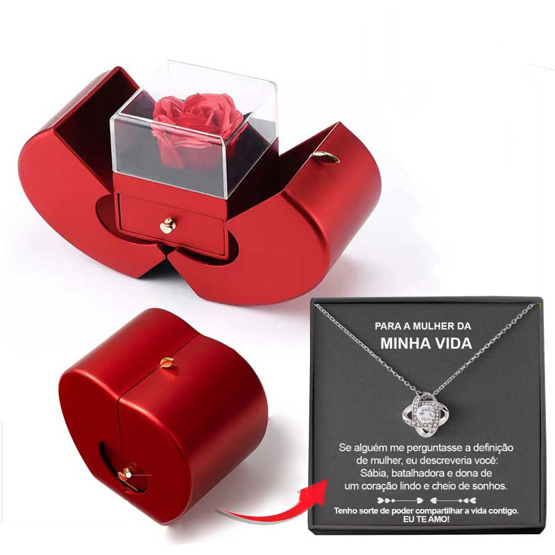 Box Red Apple Christmas Gift Necklace Eternal Rose - Image 9