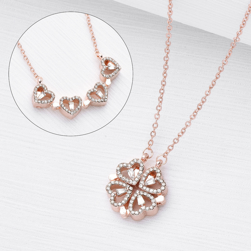 Retro Magnetic Folding Heart Shaped Four Leaf - Image 8