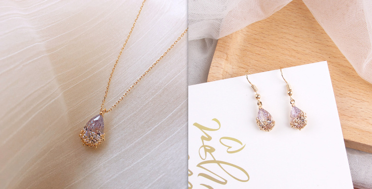 Crystal Water-Drop Pendant Necklace - Image 6