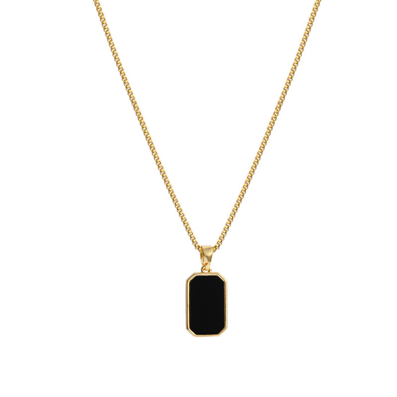 Rectangular Pendant Necklace Design 18k Gold - Image 5